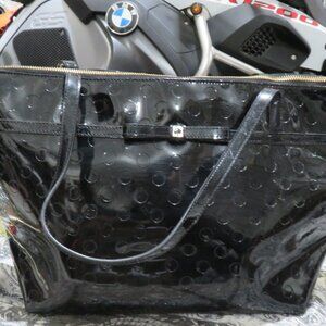 KATE SPADE Jeralyn Camelia Street Black Patent Leather Tote Bag Handbag purse